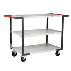 Servante FLAT-PACK™ 3 plateaux mélaminé double poignées 1000 x 600 mm roues CC 250 kg - 884722117