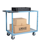 Servante mécano-soudée 2 plateaux mélaminé 1000 x 600 mm roues TPE 250 kg - 880702121