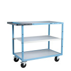 Servante mécano-soudée 3 plateaux mélaminé 1000 x 600 mm roues CC 250 kg - 880702112