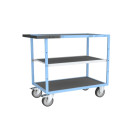 Servante mécano-soudée 3 plateaux tôle galva + caoutchouc 1000 x 600 mm roues TPE 400 kg - 880702442