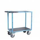 Servante mécano-soudée EVERSTEEL™ 2 plateaux tôle galva 850 x 500 mm roues TPE 400 kg - 880701341