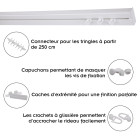 Simi rail de plafond tringle en pvc pour rideaux à crochets    blanc   monorail droit 220 cm