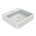 Simple vasque à poser carrée en céramique blanc 45 x 10 x 42 cm