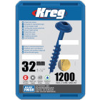 Vis à trous de poche 32 mm Blue-Kote™ Maxi-Loc, Filetage épai, 1200 - KREG - SML-C125B-1200-INT