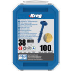 Vis à trous de poche 38 mm Blue-Kote™ Maxi-Loc, Filetage épai, 100 - KREG - SML-C150B-100