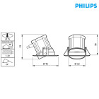 Spot encastré à LED Philips RS011B LED8-40-/830 PSR WH