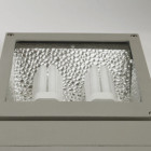 Spot fluoresecent pompeya, aluminium et verre, gris