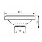 Spot led G53 - AR111 11 watt (eq. 66 watt) - Couleur eclairage - Blanc chaud 2700°K