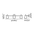 Spot noir mika 3 ampoules h14,5 cm