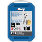 Vis à trous de poche Kreg 25 mm Revêtu de Zinc Pan-Head, Filetage épai - KREG - SPS-C1-100