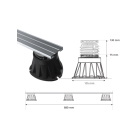 Rail stabilisateur pour pied de receveur stabilibac, 880x55x9,5mm en aluminium
