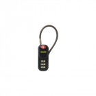 Stanley - Cadenas De Bagage - Zinc - 20 Mm - 3 Chiffres - Avec Câble - Noir