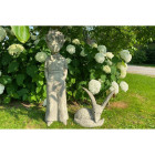Statue de jardin "le renard" du petit prince - gris clair 45 cm
