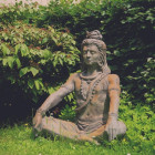 Statue jardin shiva assis 90 cm - gris  90 cm - gris