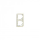 Support plaque étanche 2 postes verticaux plexo composable ip55  blanc