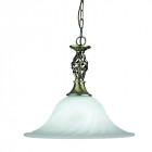 Suspension 1 ampoule  cameroon, en laiton antique et verre marbré Suspension 1 ampoule  cameroon, en laiton antique et verre marbré