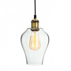 Suspension 16 cm empire, laiton antique et verre