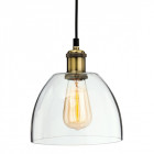 Suspension 19 cm empire, laiton antique et verre