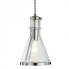 Suspension 19 cm roxbury, en chrome et verre