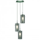 Suspension 3 ampoules duo2 en chrome et verre Suspension 3 ampoules duo2 en chrome et verre