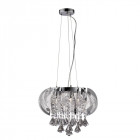 Suspension 3 ampoules fountaine, en chrome et cristal