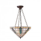 Suspension 3 ampoules lloyd 42 cm, verre et métal