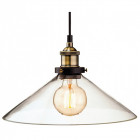 Suspension 31 cm empire, laiton antique et verre