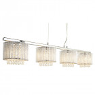 Suspension 4 ampoules elise, en chrome et cristal