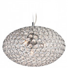 Suspension 4 ampoules oval, chrome et cristal