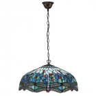 Suspension 50 cm dragonfly blue, verre et métal
