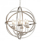 Suspension 6 ampoules orbit, en argent satiné