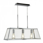 Suspension 65 cm voyager, chrome et verre