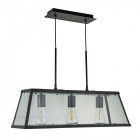 Suspension 65 cm voyager, noir, en verre