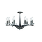Suspension 8 ampoules kensignton, en chrome noir et verre