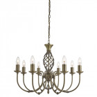 Suspension 8 ampoules zanzibar, en laiton antique Suspension 8 ampoules zanzibar, en laiton antique