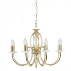 Suspension aegean max 181 cm, laiton poli et verre, 8 ampoules