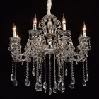 Suspension argentée classic 8 ampoules 120 cm