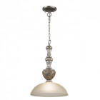 Suspension argentée country 1 ampoule 221 cm