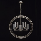 Suspension argentée loft 5 ampoules 100 cm