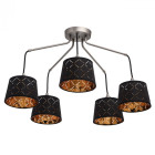 Suspension argentée megapolis 5 ampoules 50 cm