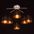 Suspension argentée megapolis 6 ampoules 50 cm