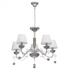 Suspension argentée neoclassic 5 ampoules 103 cm