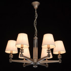 Suspension argentée neoclassic 6 ampoules 86 cm