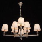 Suspension argentée neoclassic 8 ampoules 89 cm