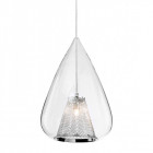 Suspension arlo, chrome et verre
