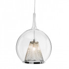 Suspension arlo max 120 cm, chrome et verre