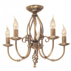 Suspension artisan, laiton antique, 5 ampoules