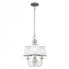 Suspension aveline, acier brossé, 3 ampoules, avec abat-jour