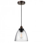 Suspension baskin, laiton vieilli peint/zinc, verre clair