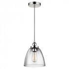 Suspension baskin, nickel poli, verre clair